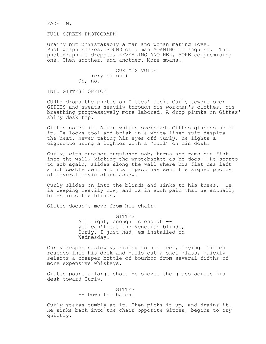 Sceneggiatura Chinatown: Pagina uno