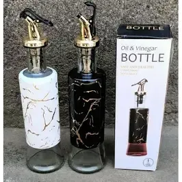 Marble Glass oil and vinegar bottle 2