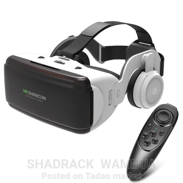 VR box with headphones and remote 3