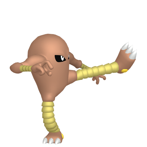 Hitmonlee - Fighting type Pokemon from Pokemon FireRed and LeafGreen with stats, moves, and evolution data