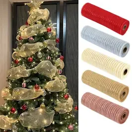 Christmas Ribbon Tree Decoration Mesh Tulle 2