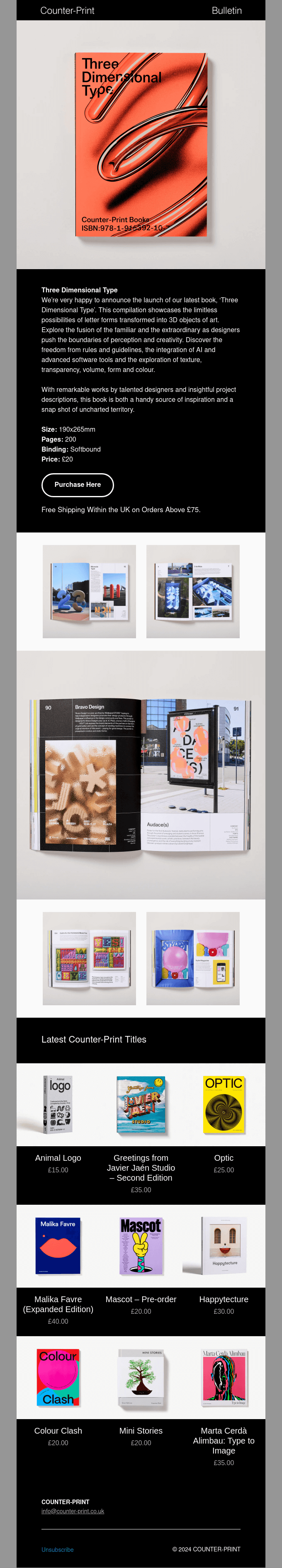 New Book Three Dimensional Type
