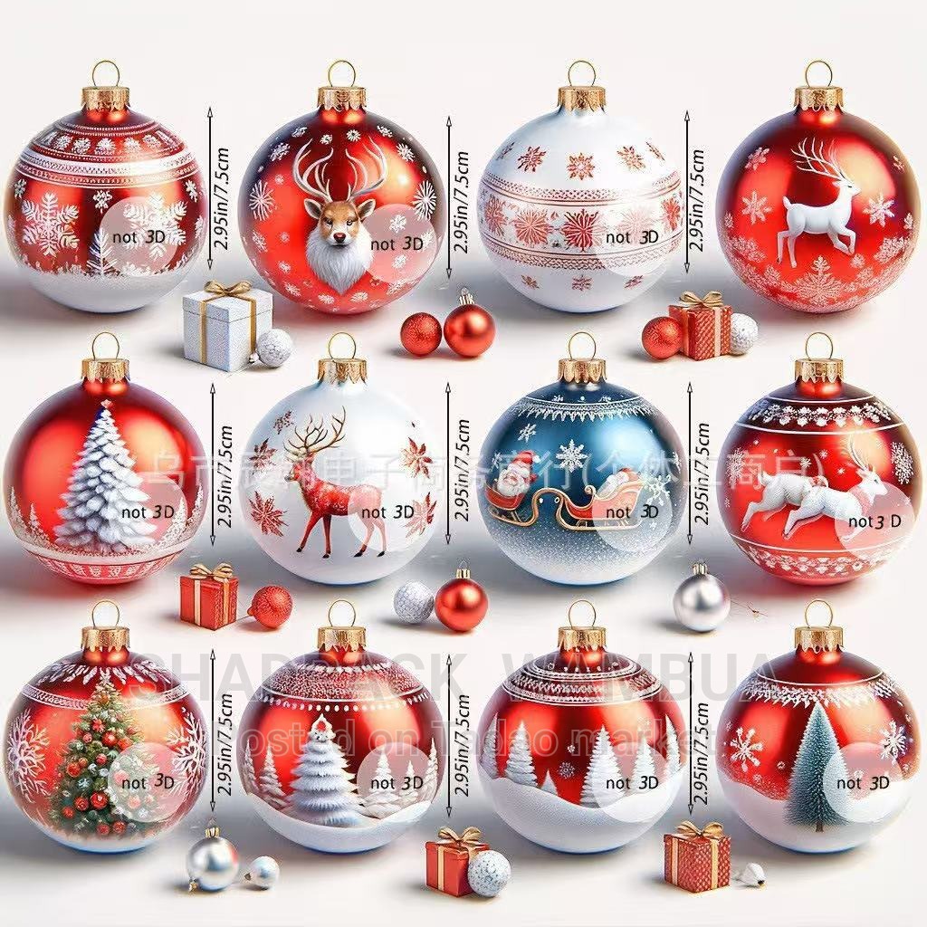 Christmas wooden ornament decorative set 2