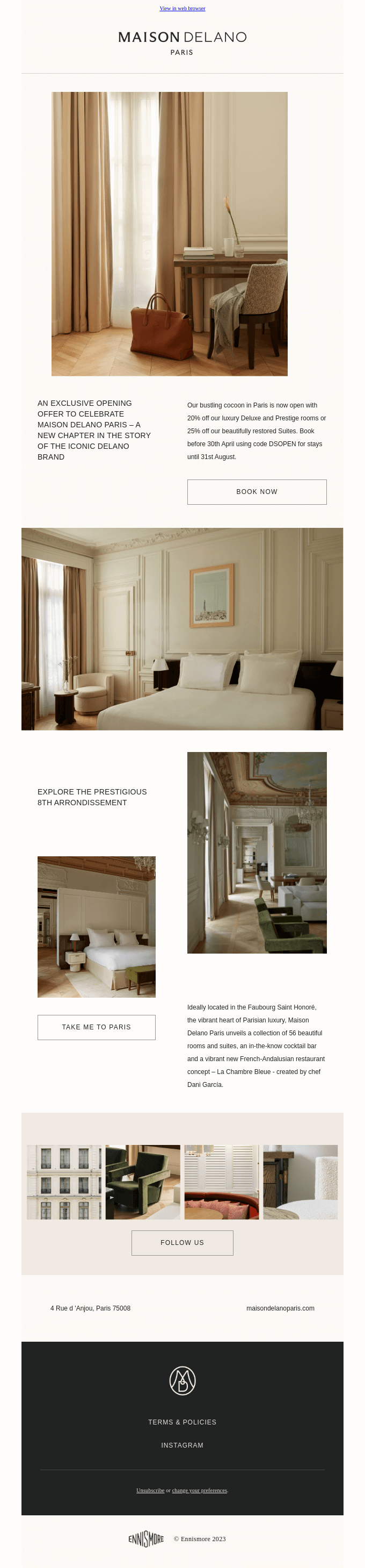 Maison Delano Paris Is Open An Exclusive Offer For You