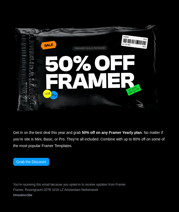 Get 50 Off Framer
