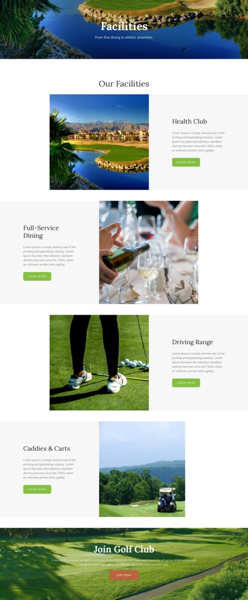 Golf Course Facilities