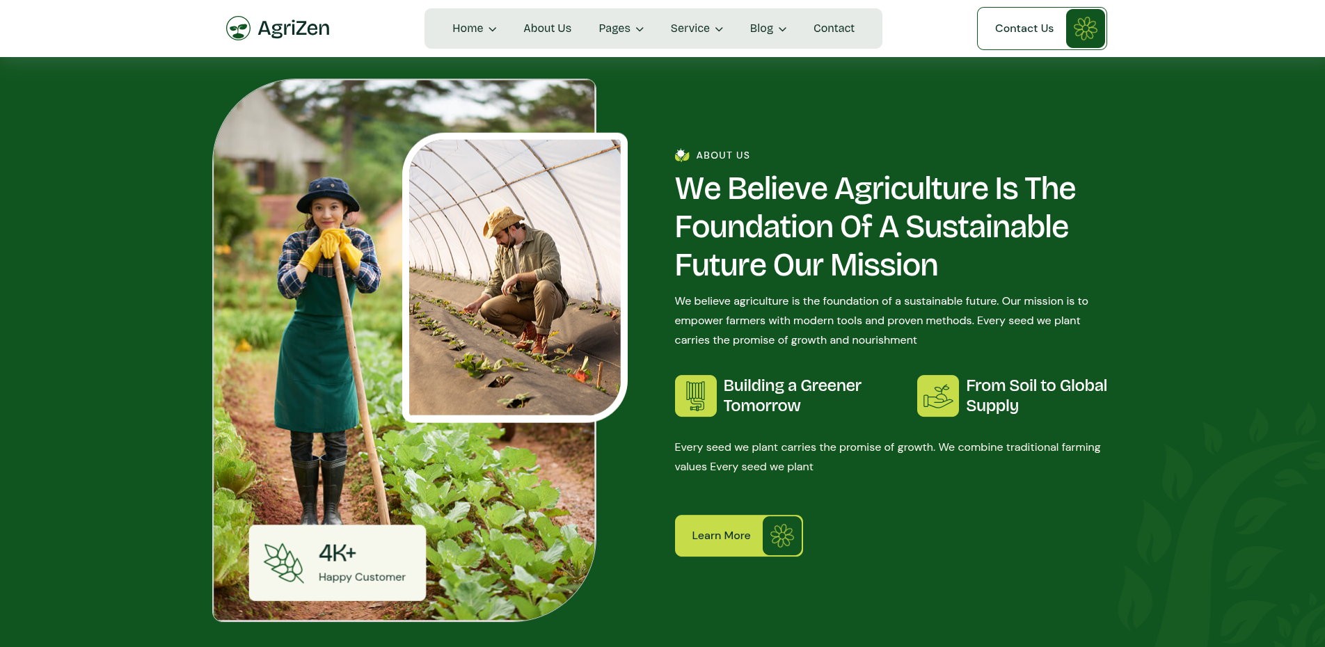 Agrizen Agriculture & Organic Farming Website project screenshot 3