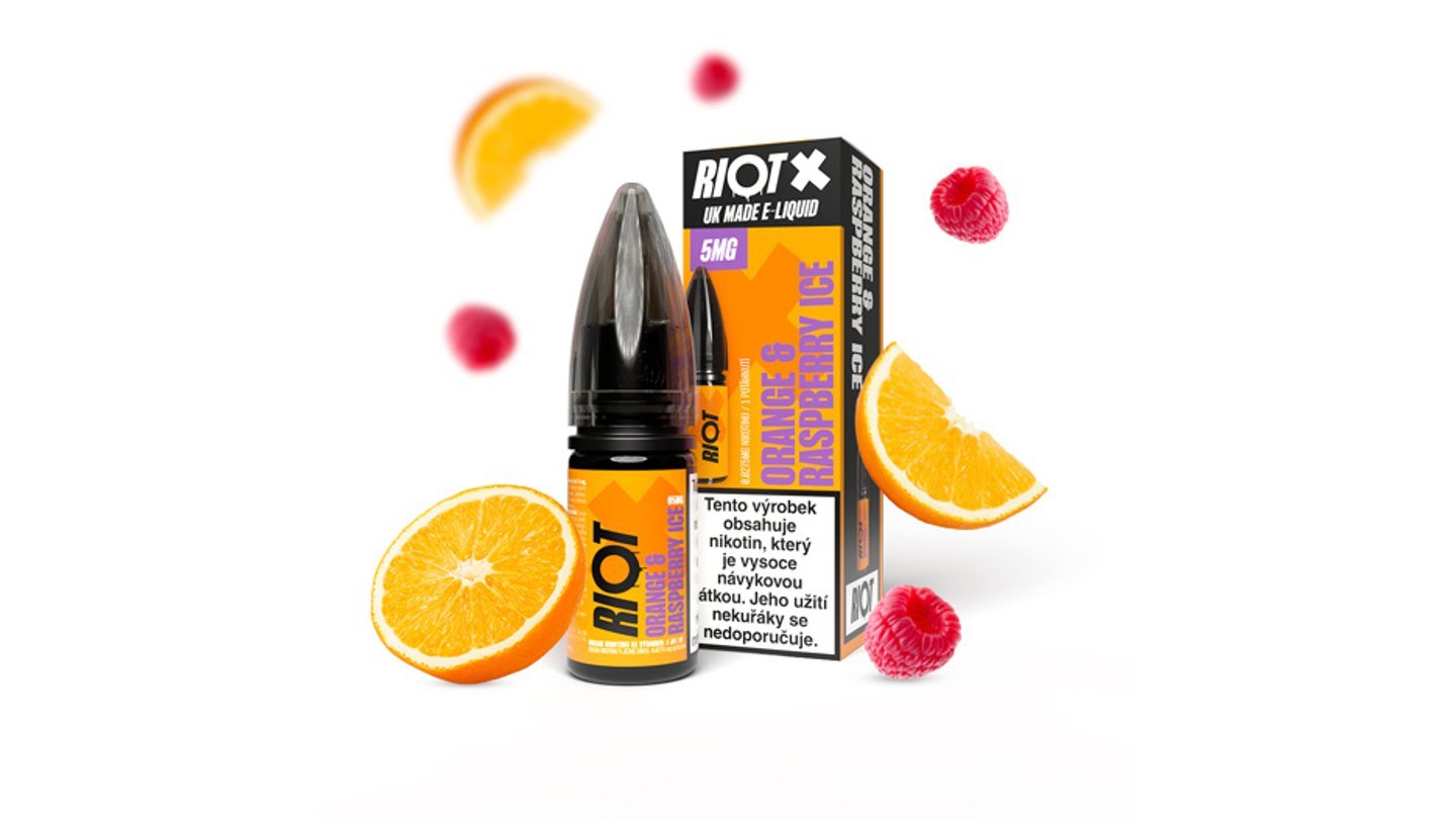 RIOT X Salt Ledový pomeranč a malina 10ml 5mg