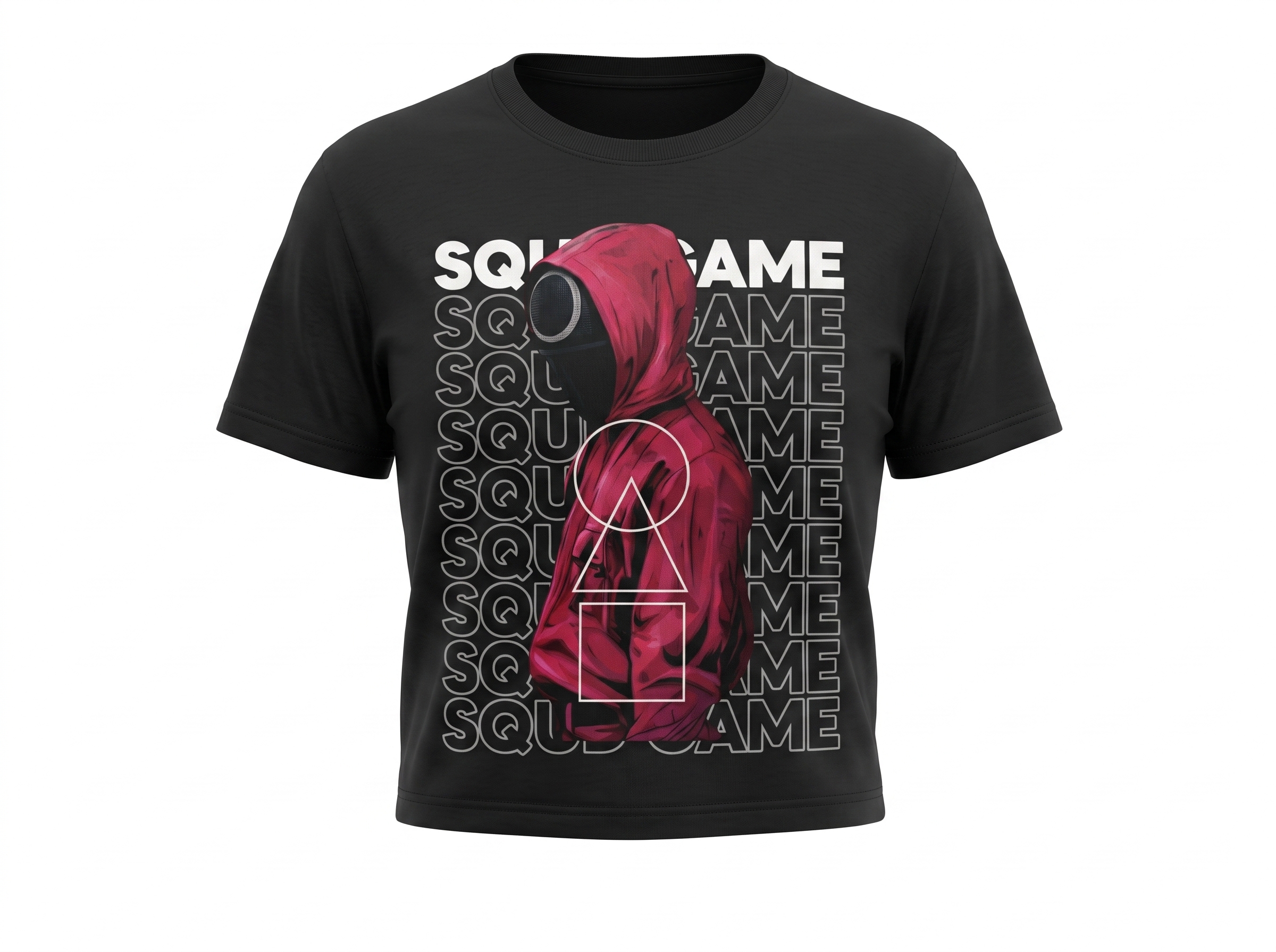 Squid Game Masked Soldiers Black Tee image