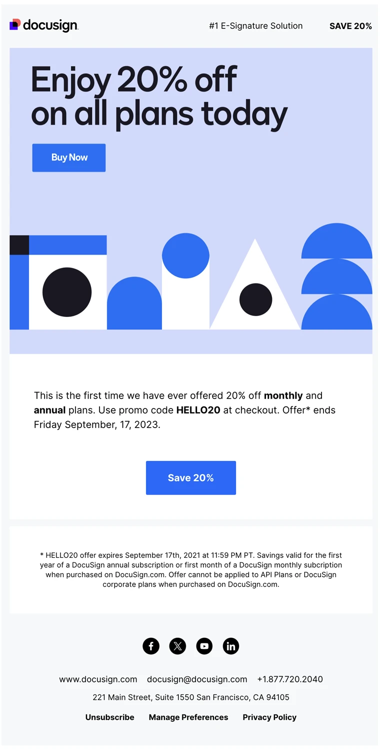 React Email Template - Unlock 20% Off on All Plans Today