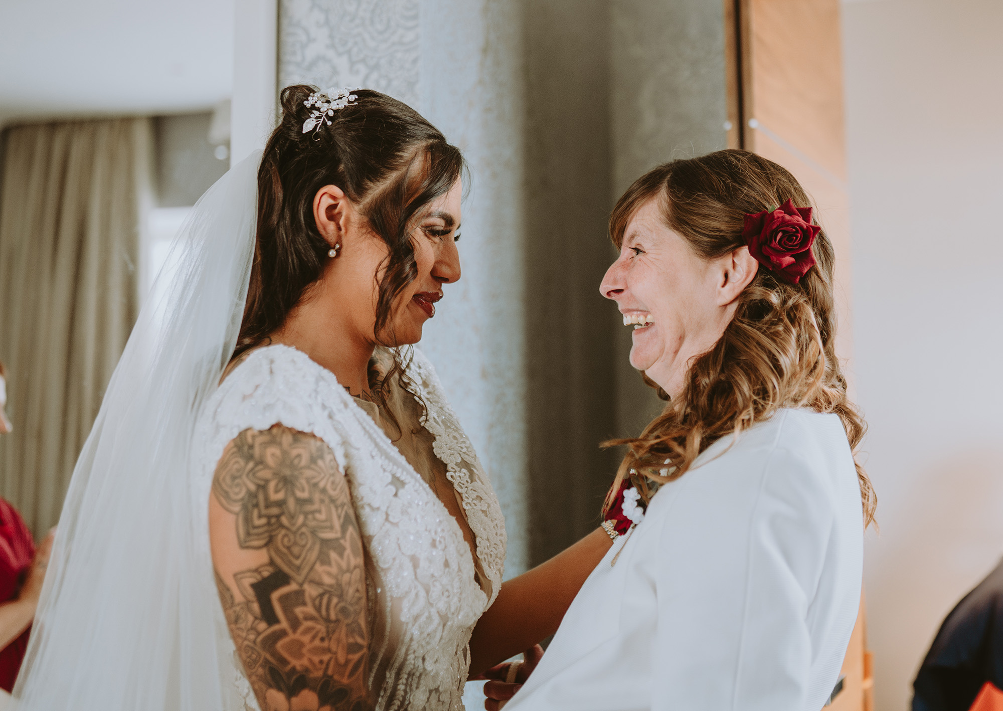 Bride and mum moment