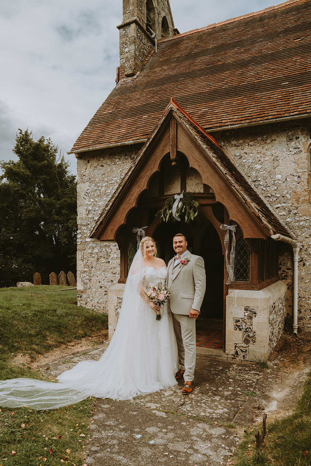 Bride and groom portrait, kent