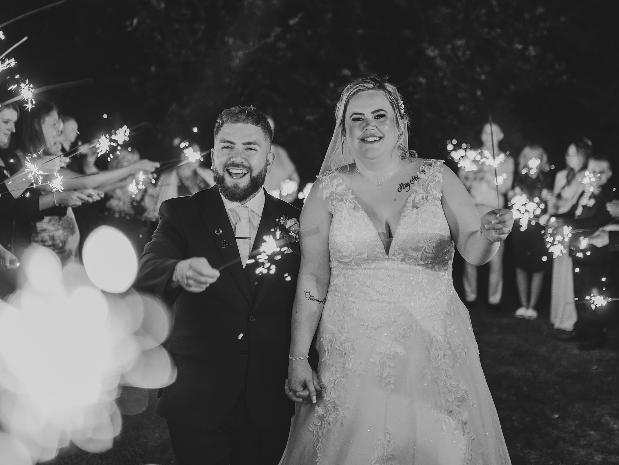 bride and groom sparkler shot, kent wedding photographer