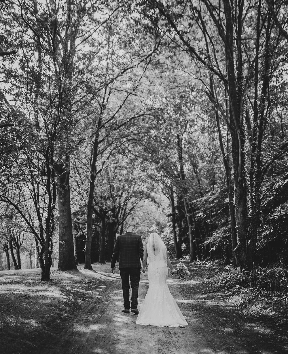 Bride and groom portrait, surrey wedding photographer