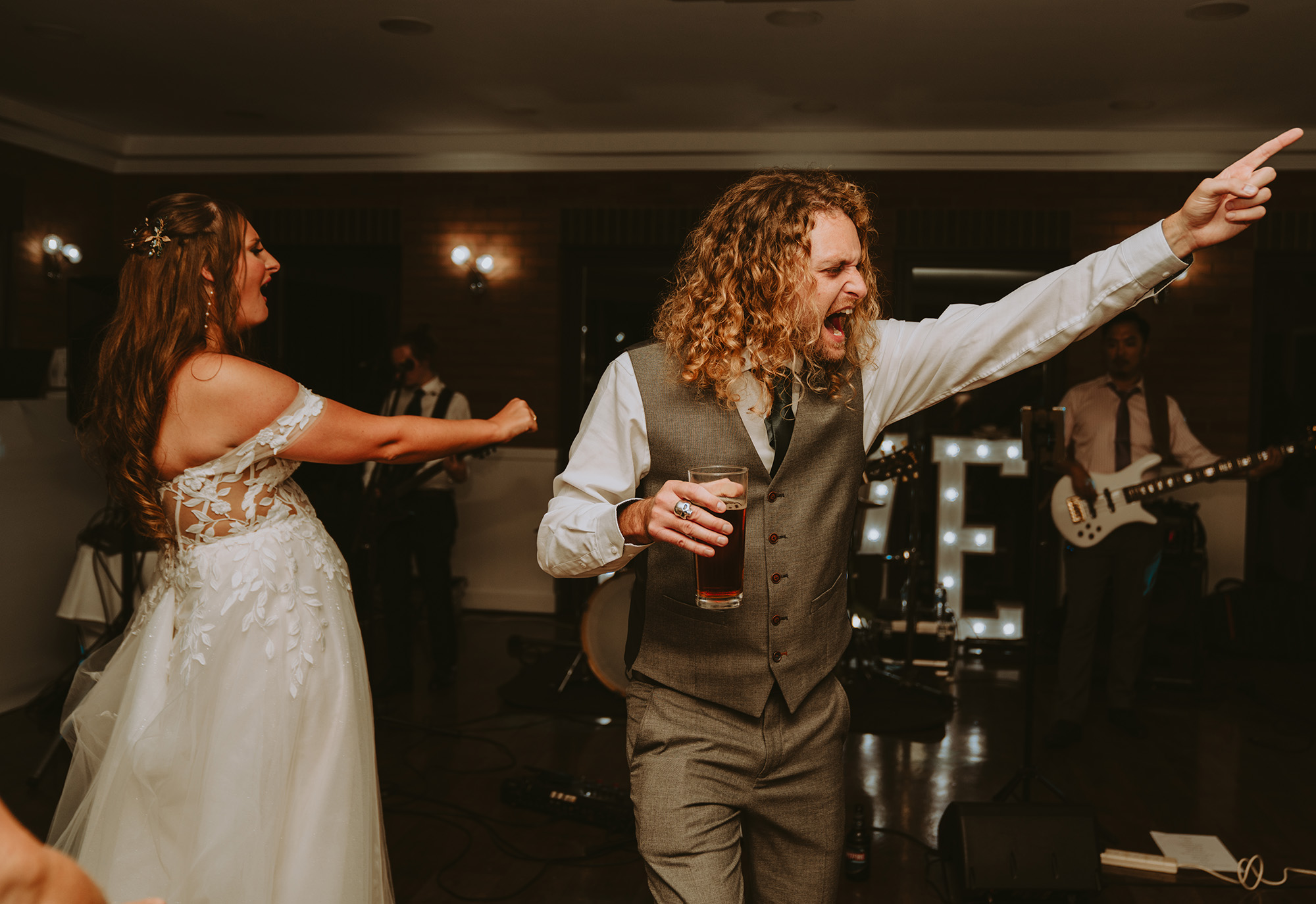 Groom during wedding party