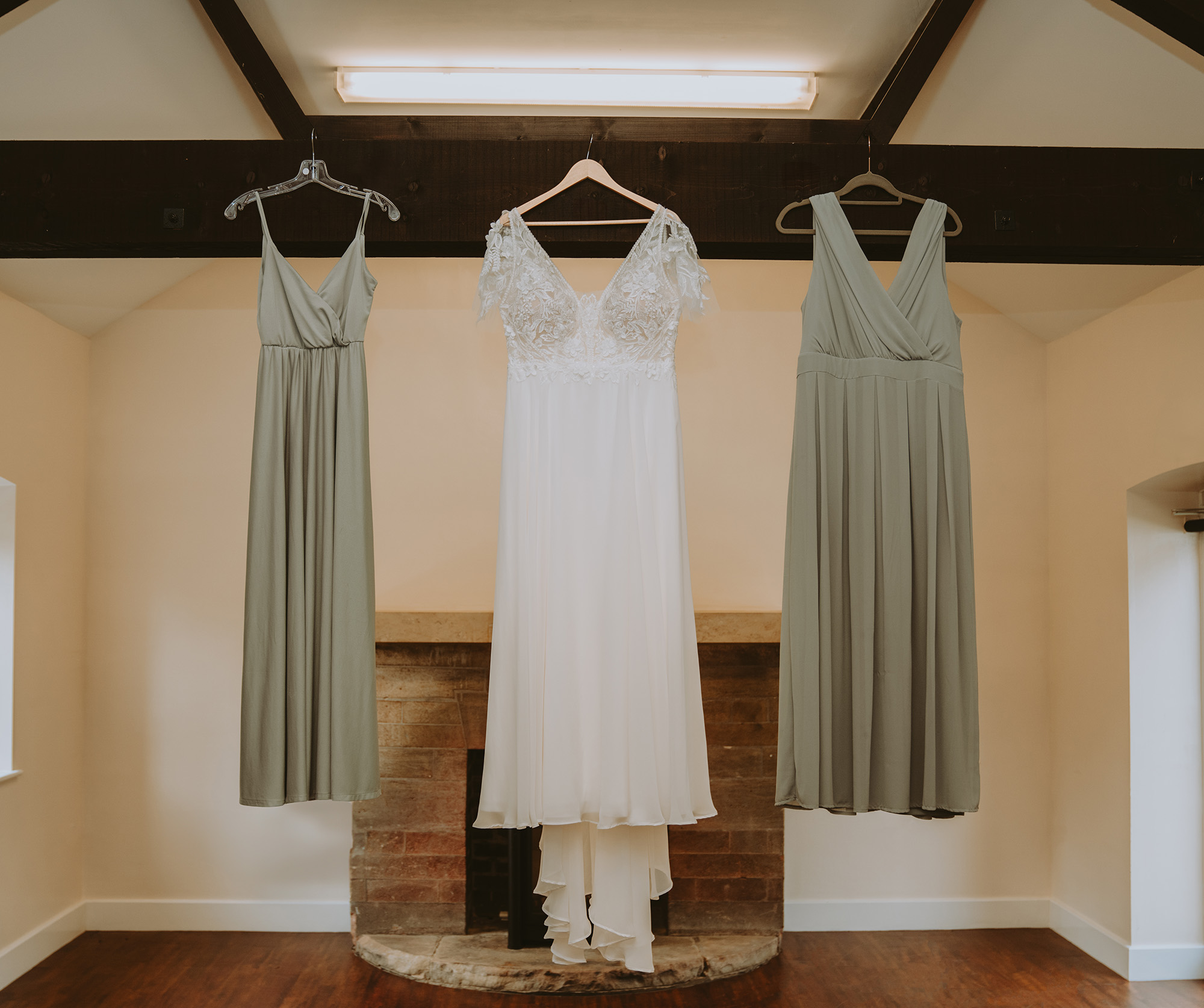 Bride and bridesmaids dresses