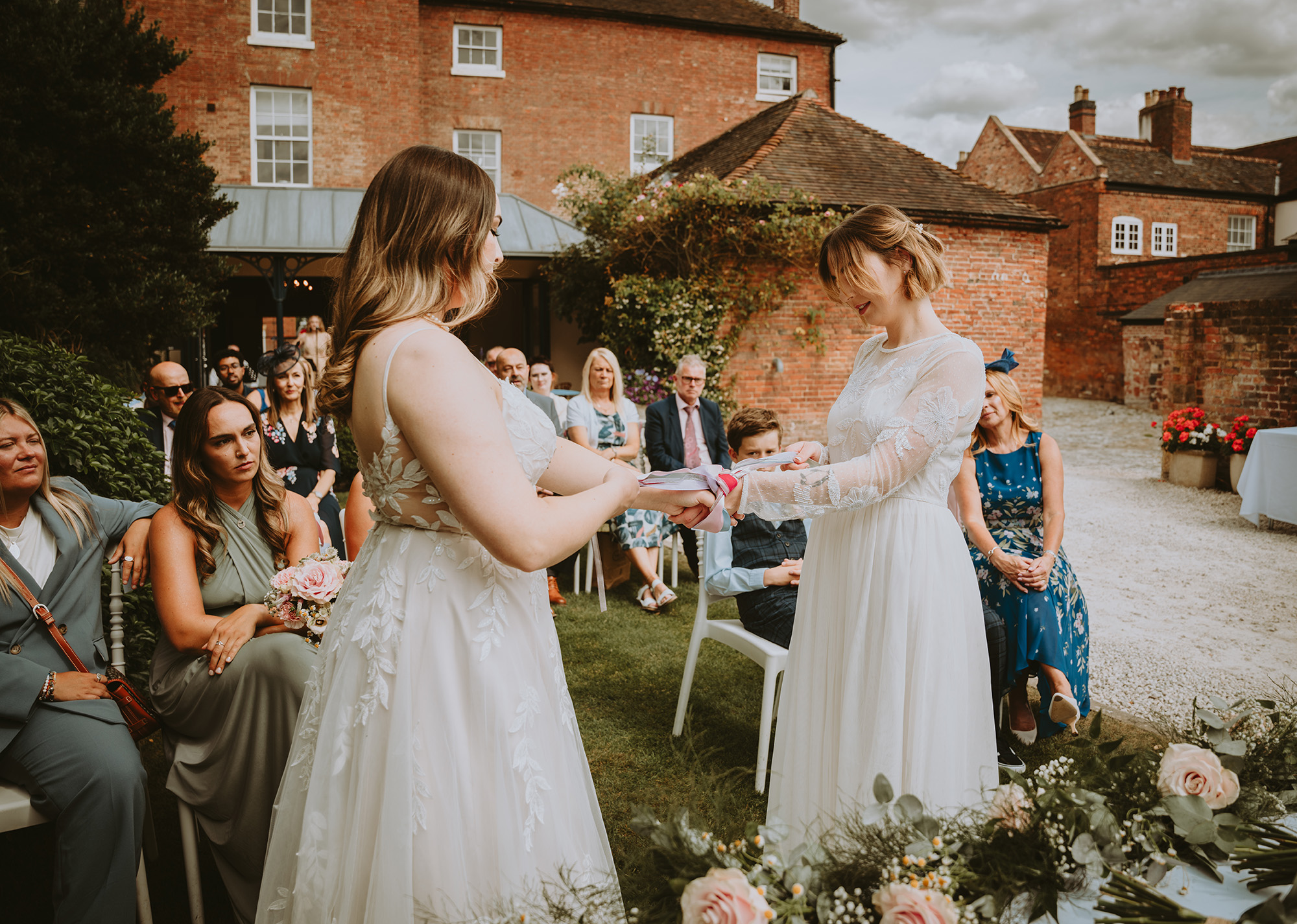 brides during their wedding ceremony