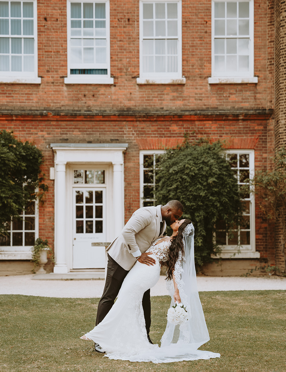 Bride and groom portrait Langtons House