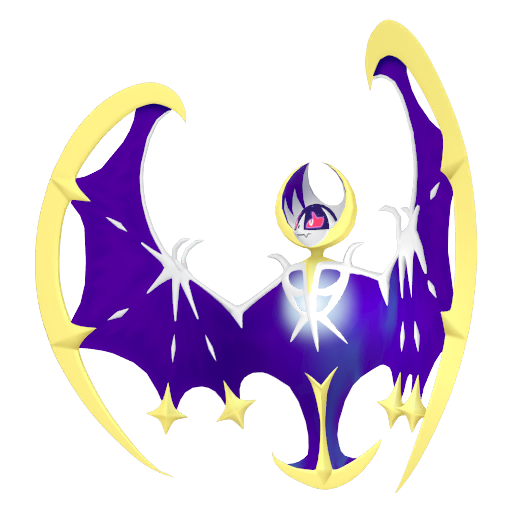 Lunala - Psychic/Ghost type Pokemon from with stats, moves, and evolution data