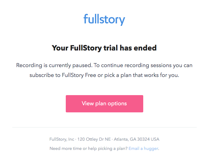 Your Fullstory Trial Has Expired
