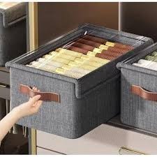 Collapsible Fabric organizer with a cover/storage basket 3