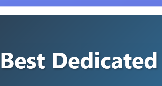 Best Dedicated Web Hosting Server