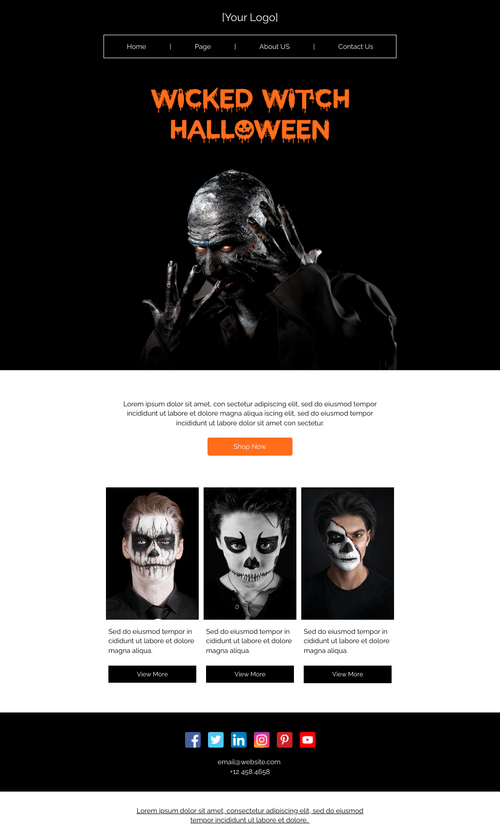 Wicked Witch Halloween Email Template