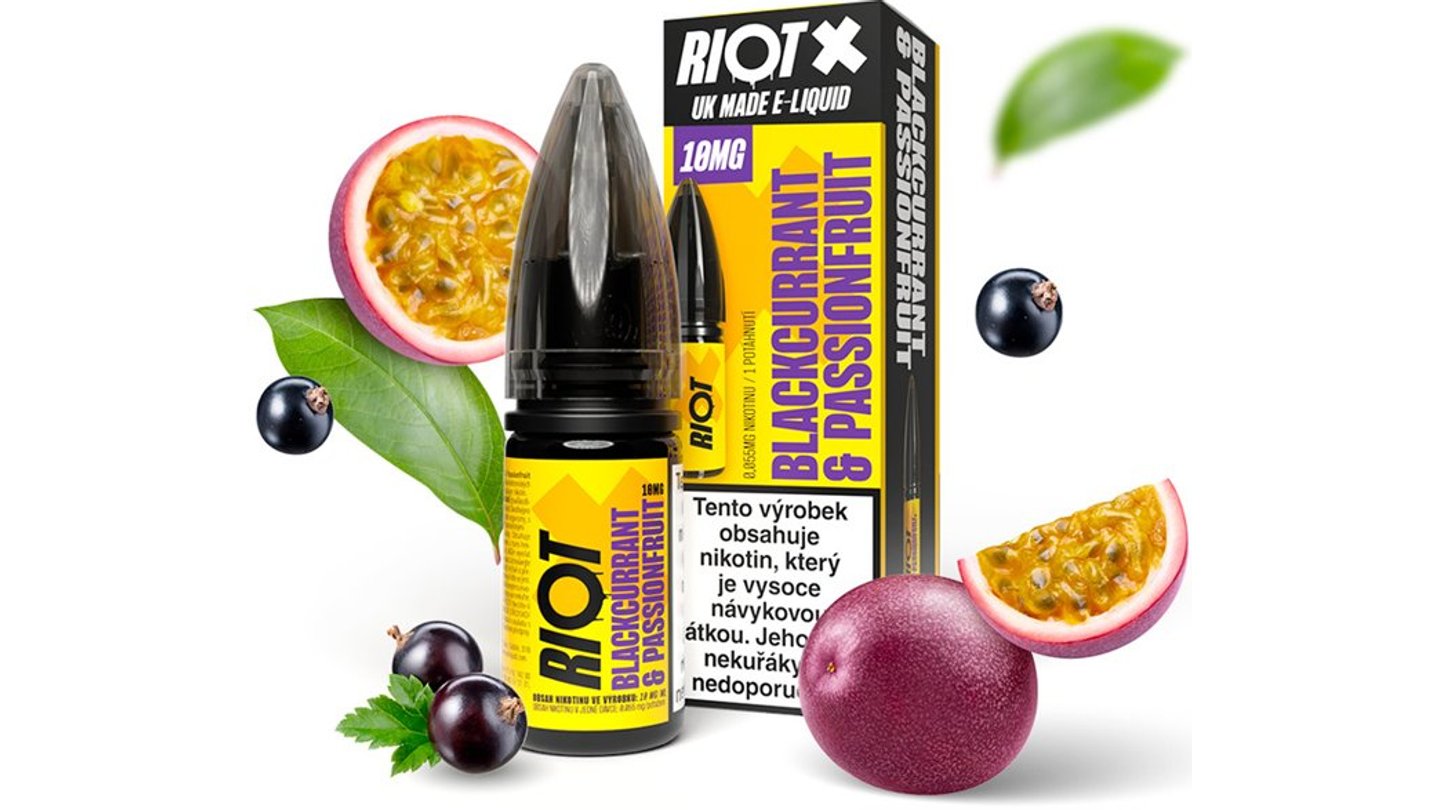 RIOT X Salt Černý rybíz a marakuja 10ml 5mg