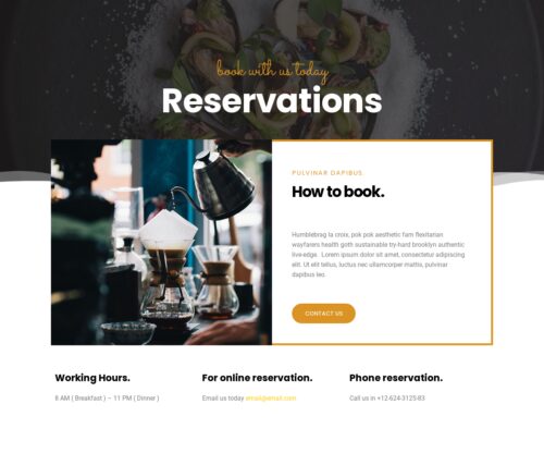 Restaurant & Cafe Reservation