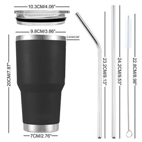Vacuum Coffee Tumbler Mug Cup With Lids Straws 900ml
