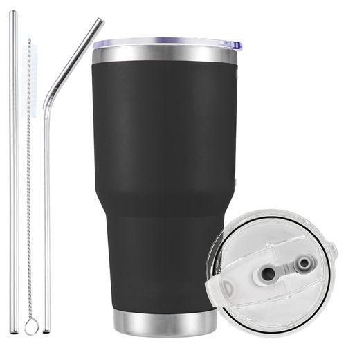 Vacuum Coffee Tumbler Mug Cup With Lids Straws 900ml