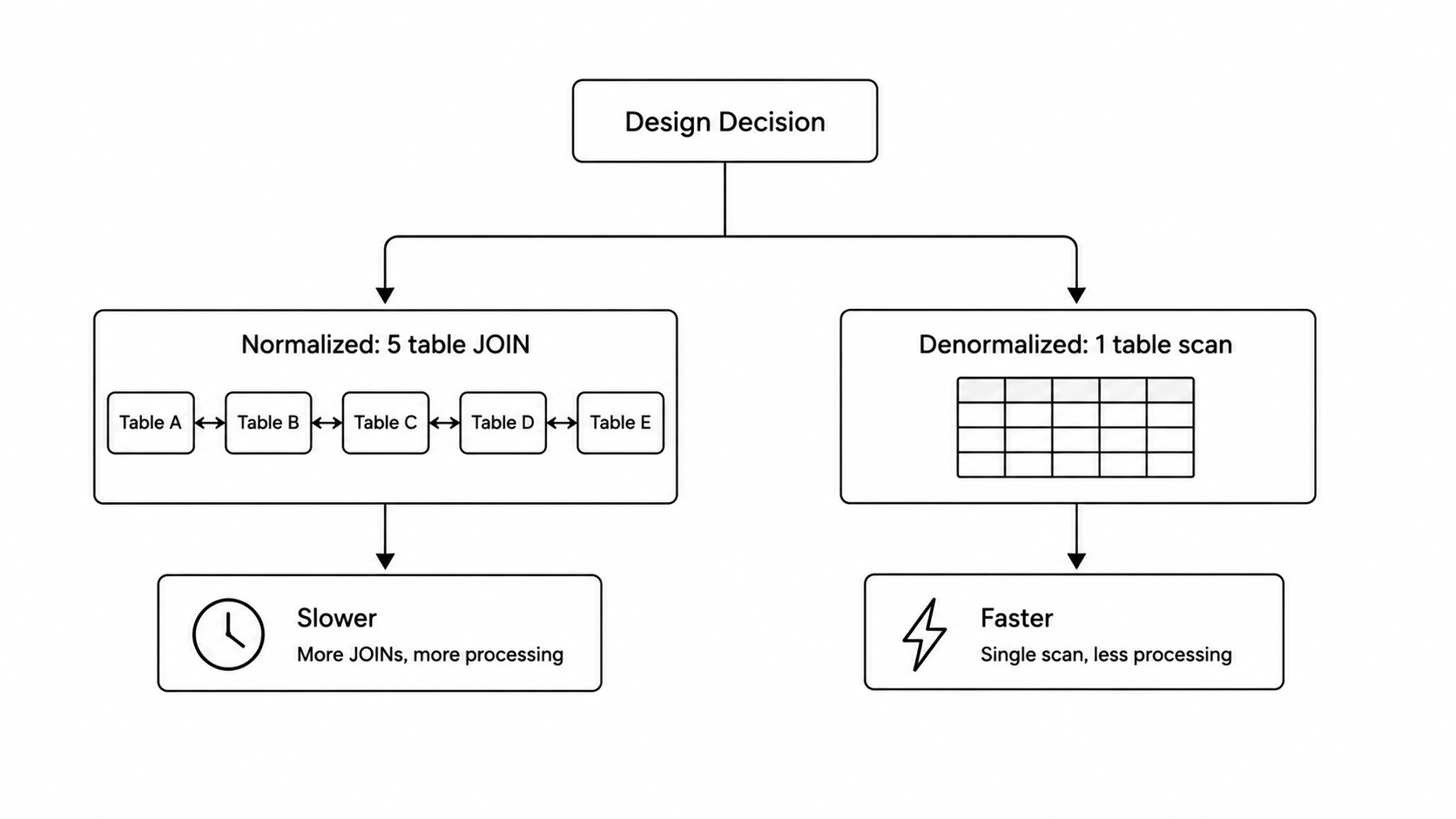 Normalization vs Denormalization Tradeoff