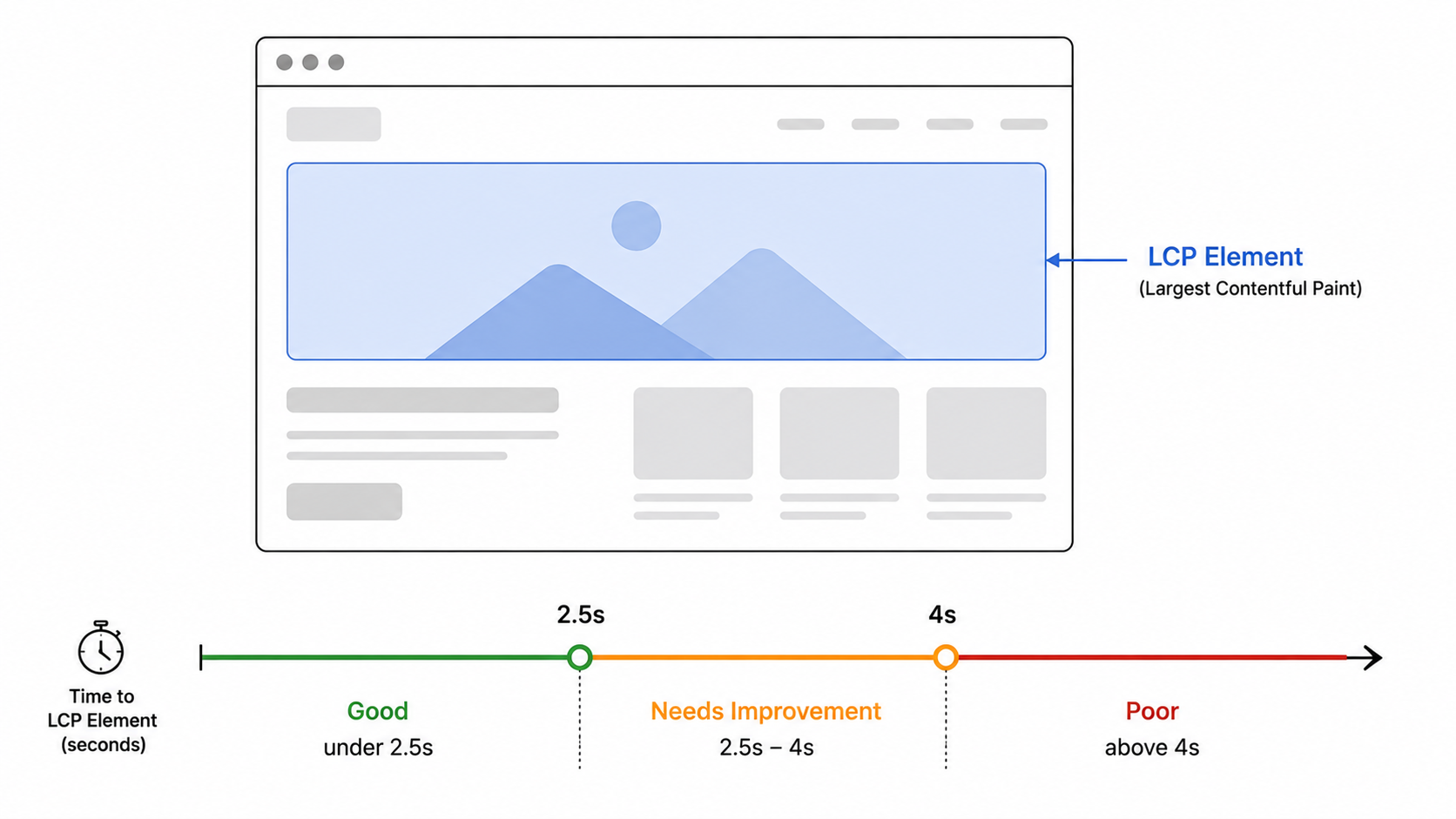 LCP threshold timeline diagram