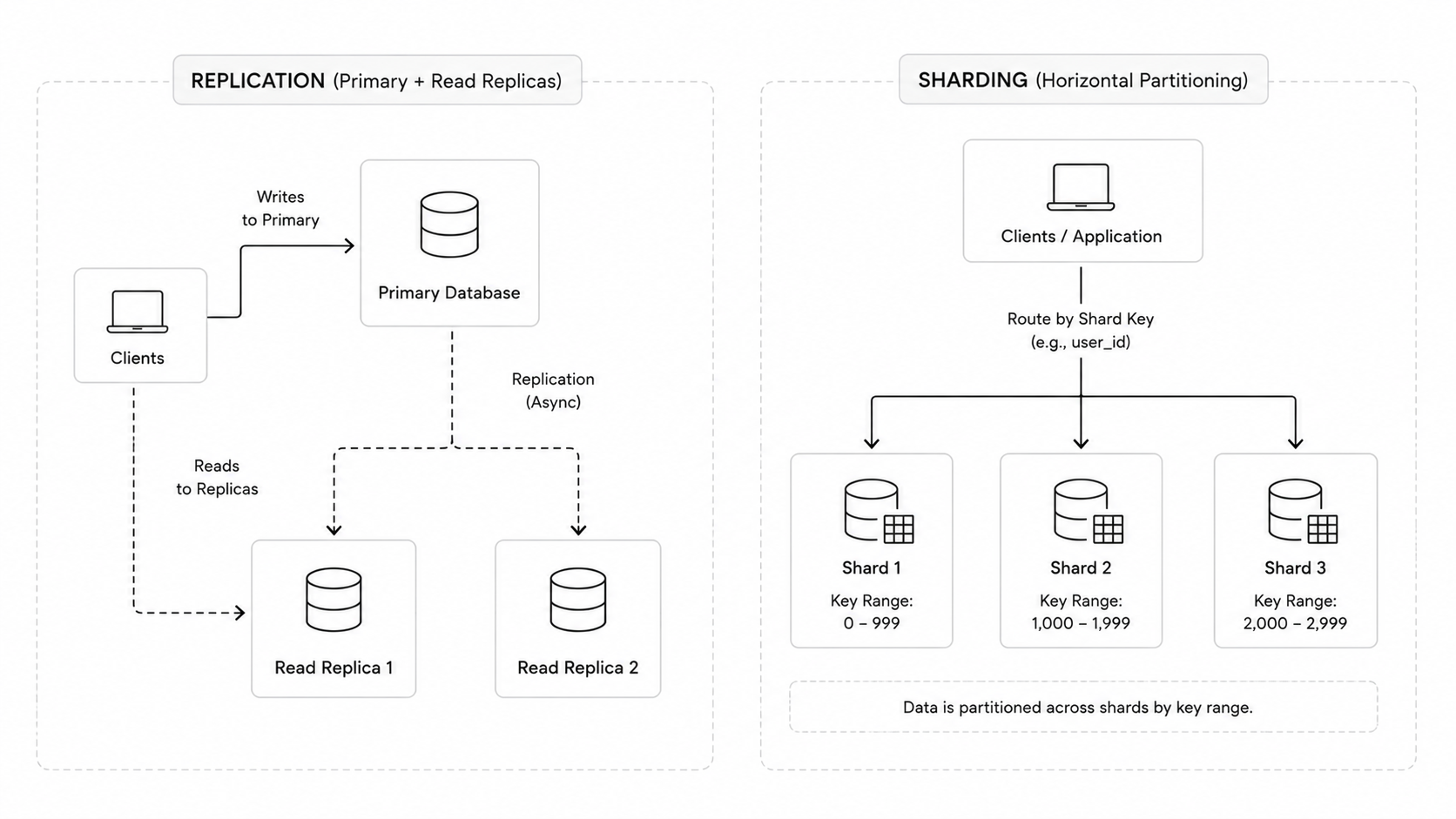 Read replicas and sharding