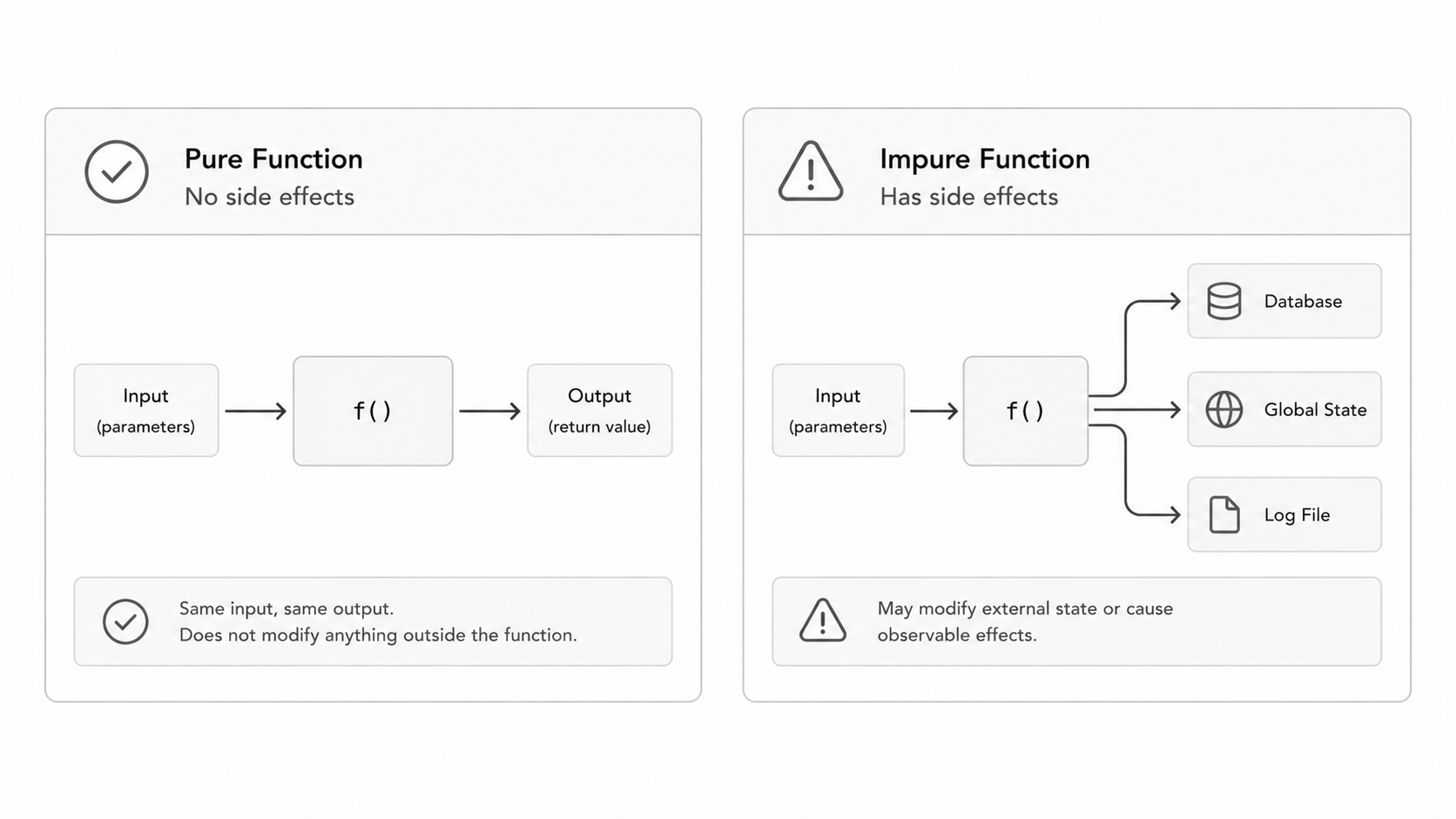 Pure vs impure function diagram