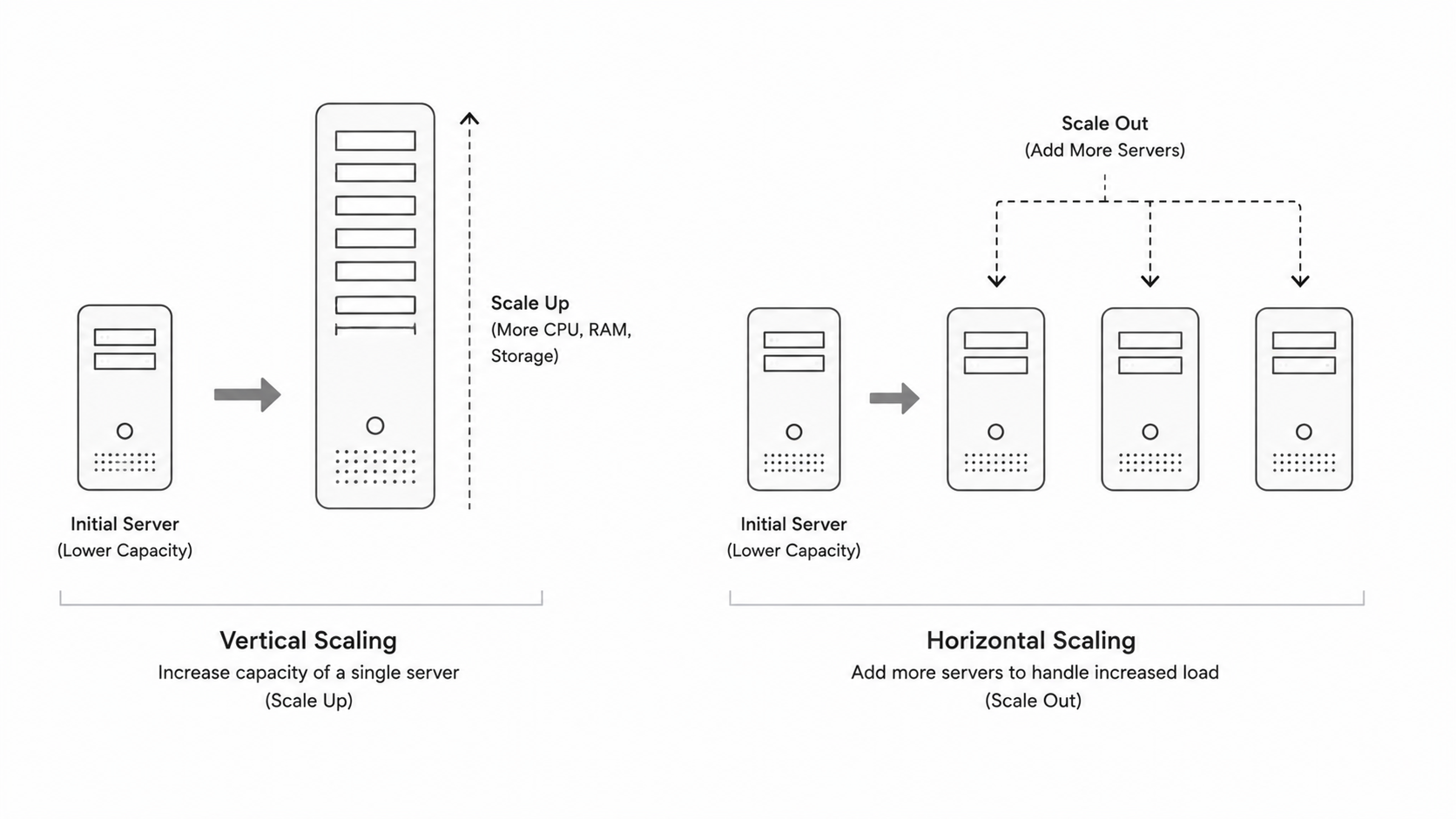 Vertical vs horizontal scaling