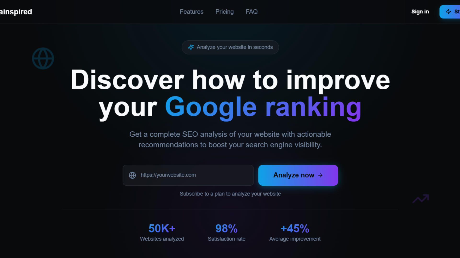 SEO analysis tool providing actionable recommendations for website visibility.