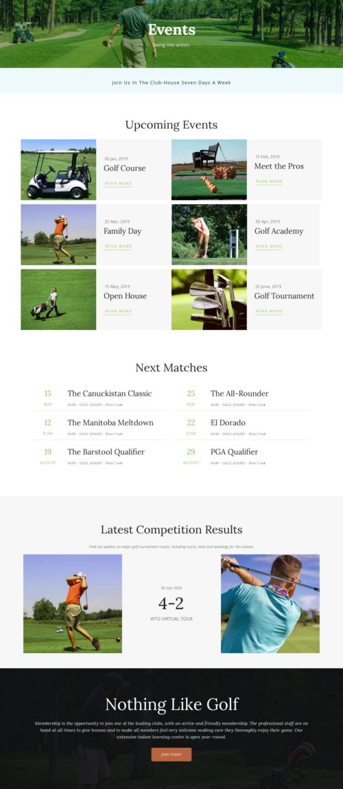 Golf Course Events