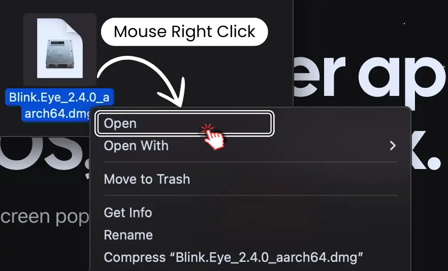 How to open Blink Eye on macOS