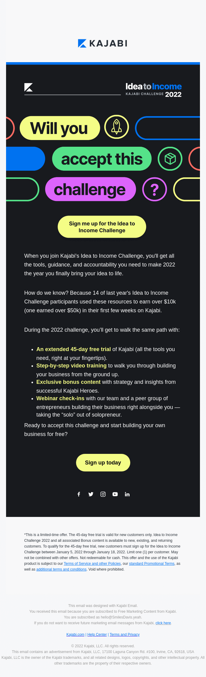 Its Back Idea To Income Challenge 2022