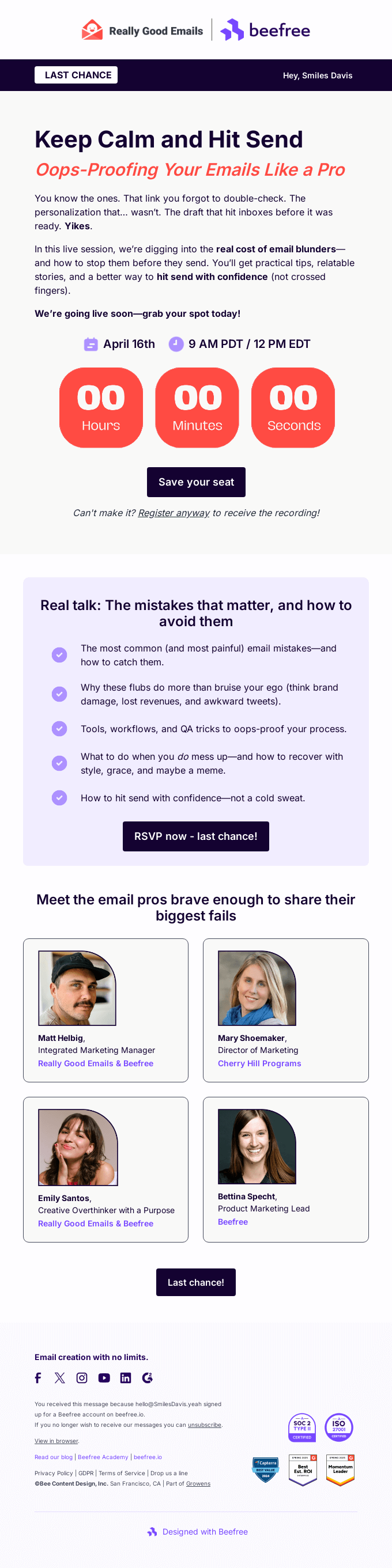 Last Call Lets Talk About The Email Mistakes That Keep You Up At Night