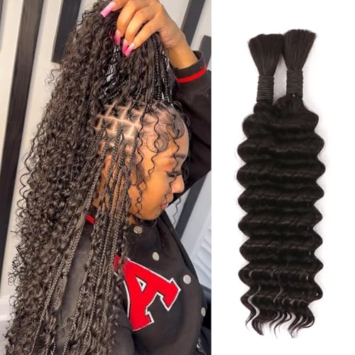 Deep Wave Boho Braids 1B Virgin Human hair extensions