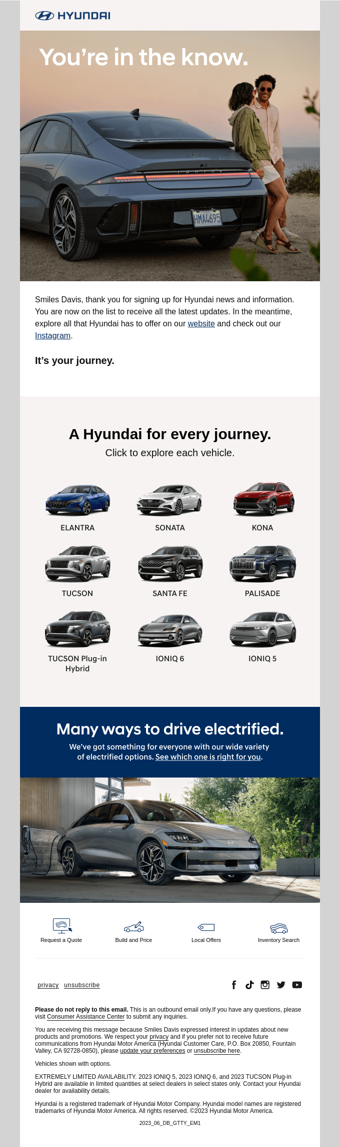 Thank You For Your Interest In Hyundai