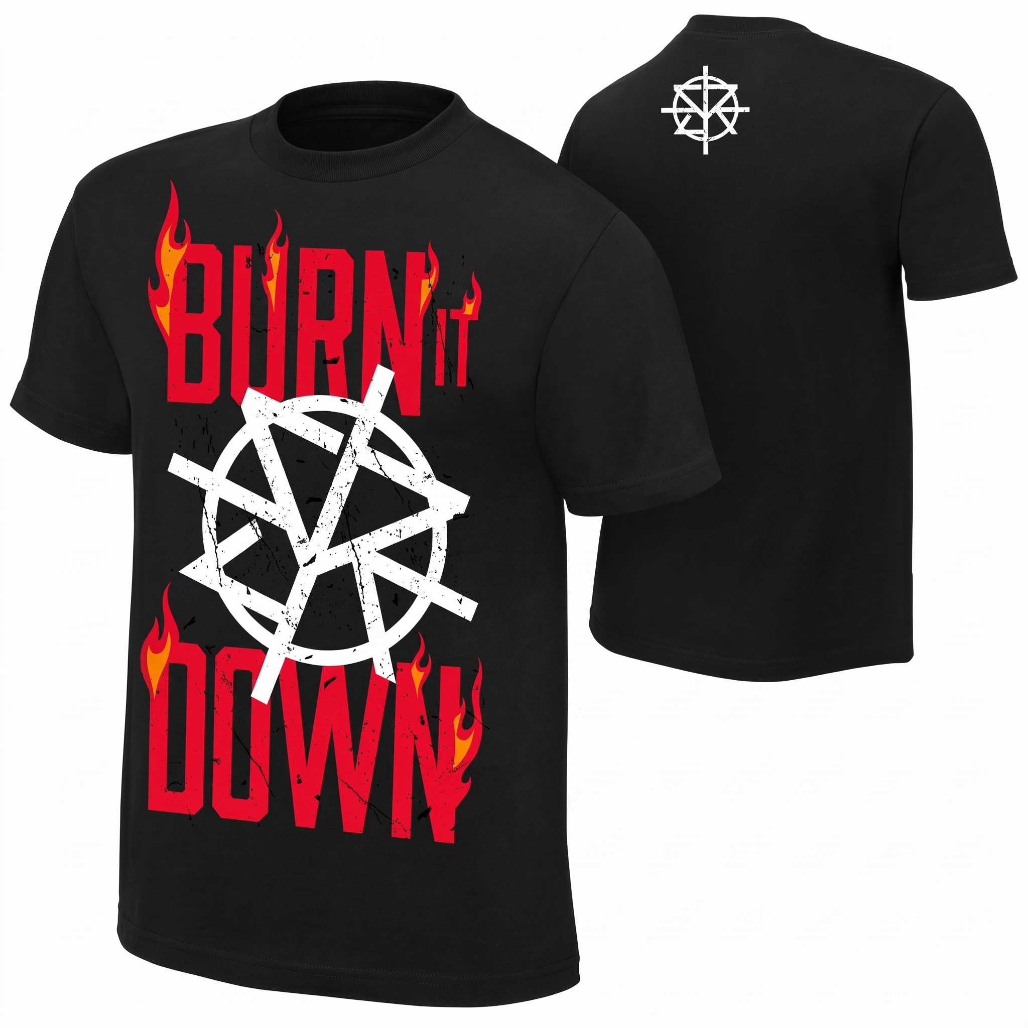 Seth Rollins Burn It Down 2016 Black Tee  image