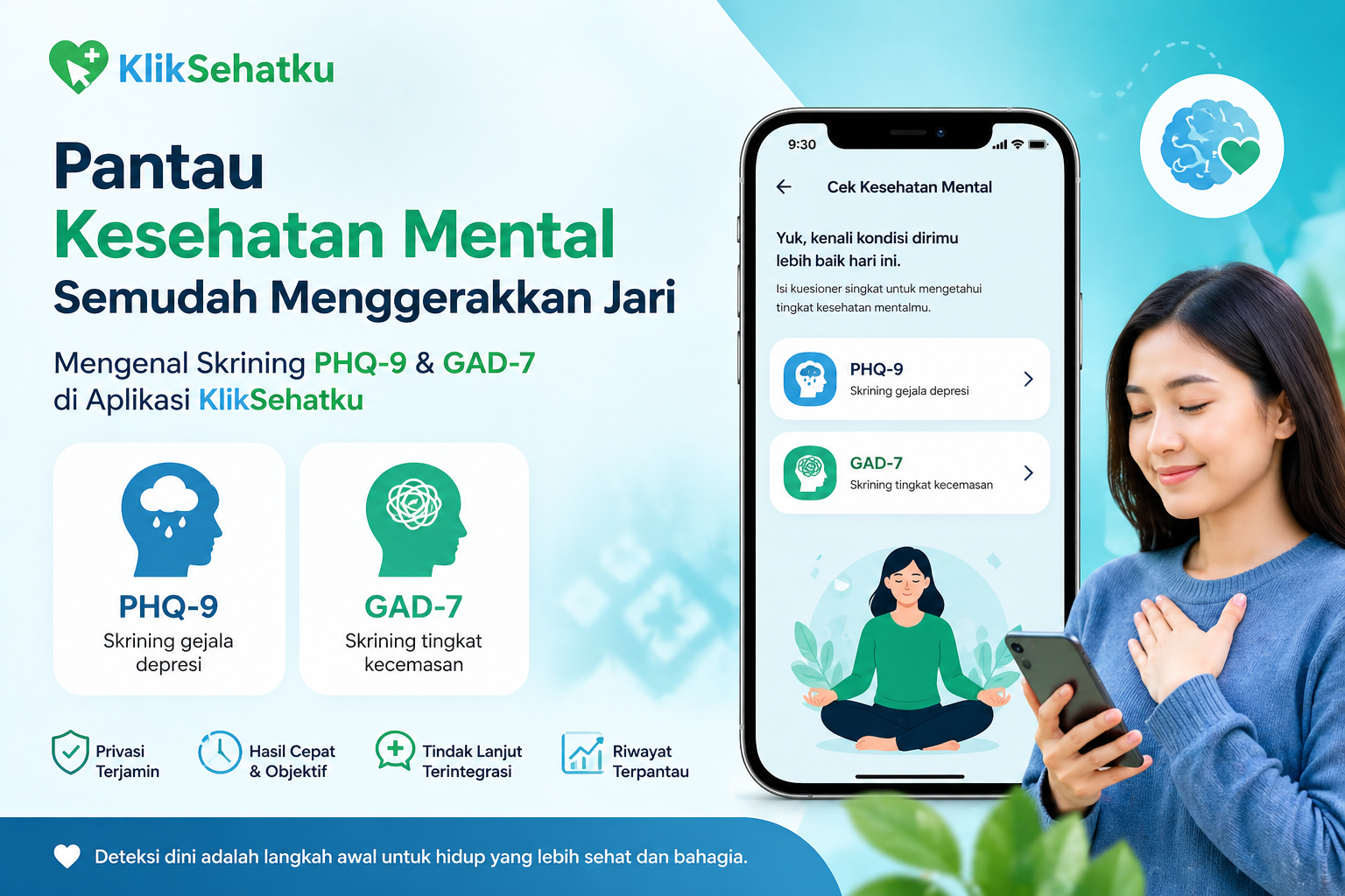 Pantau Kesehatan Mental Semudah Menggerakkan Jari: Mengenal Skrining PHQ-9 & GAD-7 di Aplikasi KlikSehatku