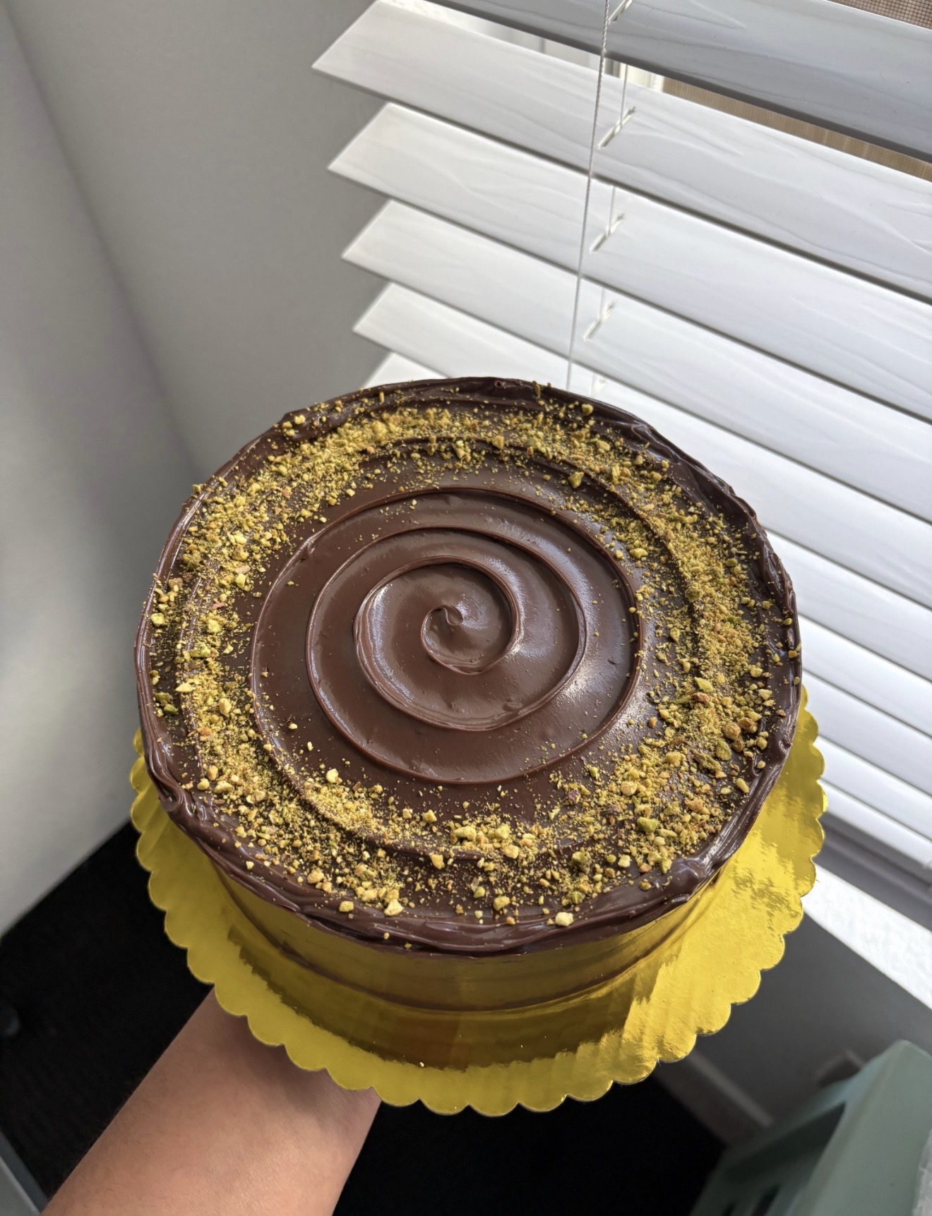 Pastel de Chocolate y Pistacho