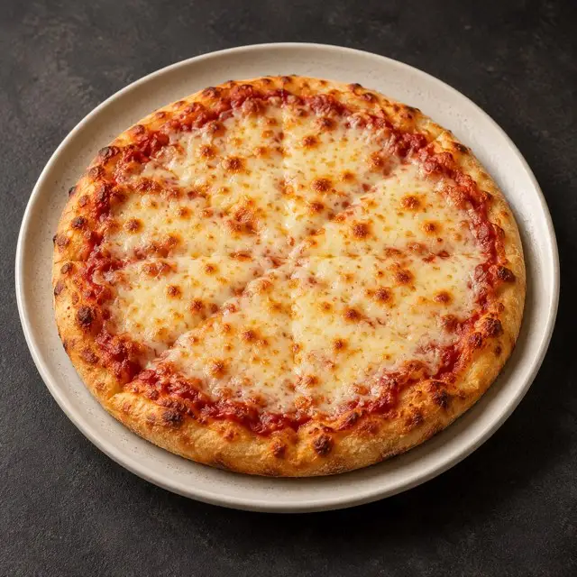 AI-generated illustration of a 9-inch personal cheese pizza