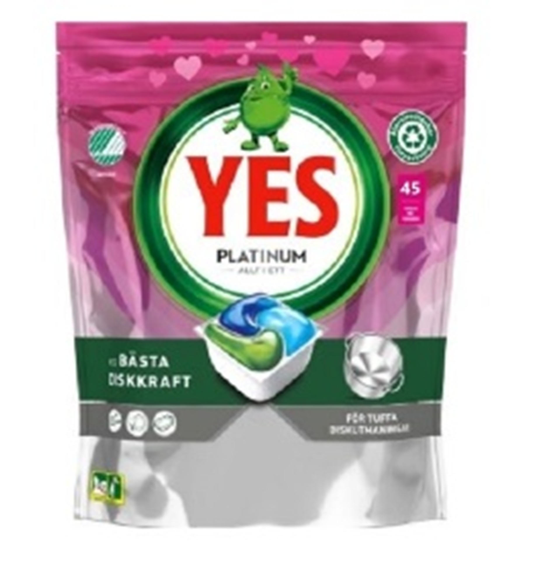 Капсули для посудомийної машини Yes Platinum Original 45шт (Норвегія/Данія)