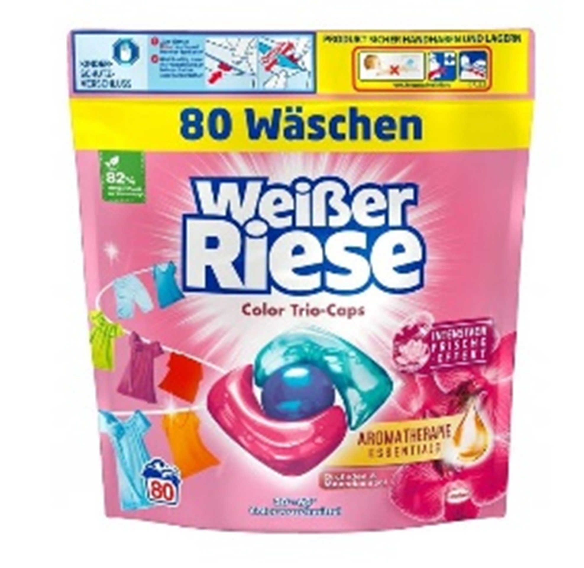 Капсули для прання W. Riese 3в1 Trio-Caps Color Orchidea 80шт (Німеччина)