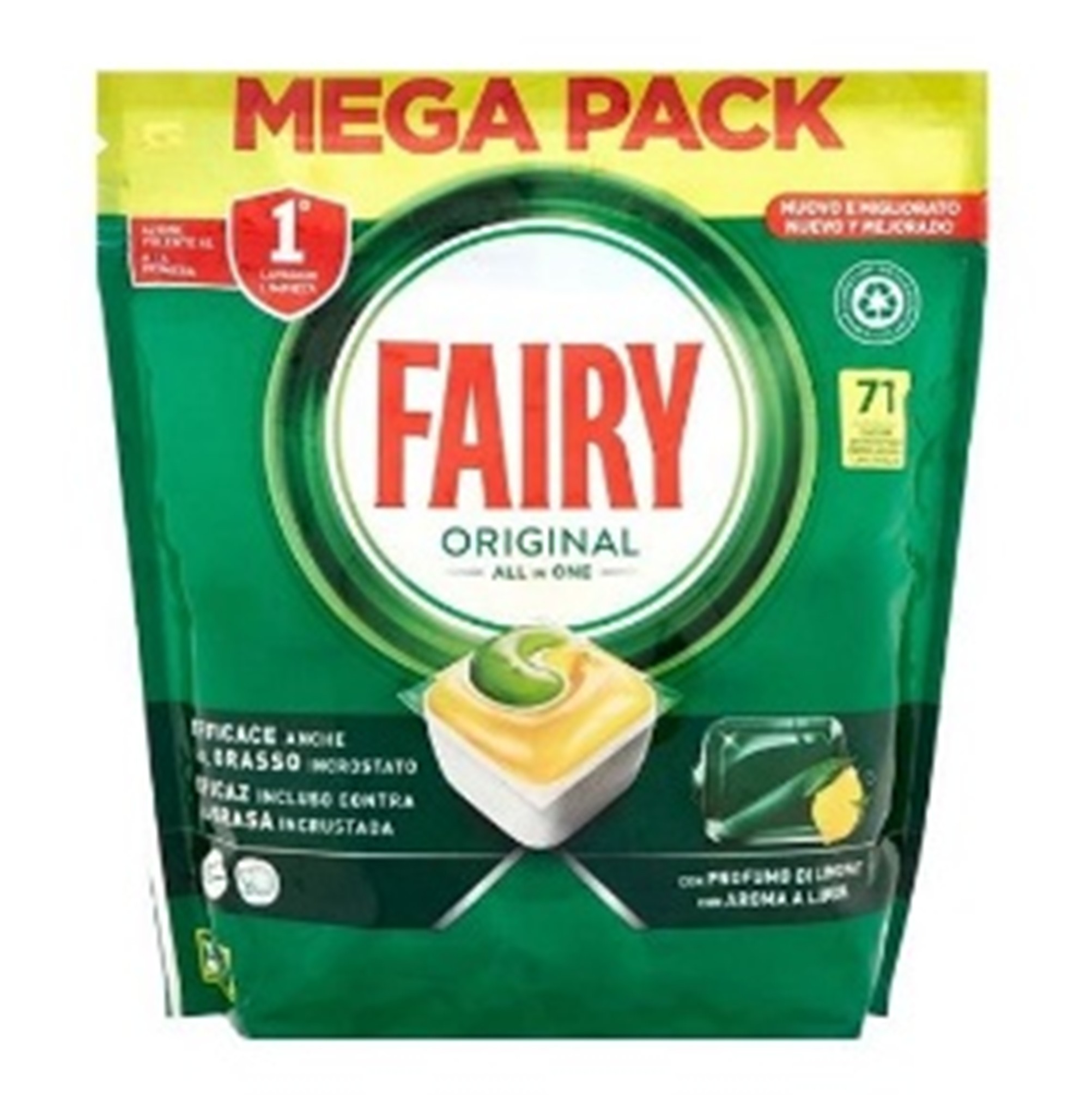 Капсули для ПММ Fairy All in One Lemon 71шт (Італія)